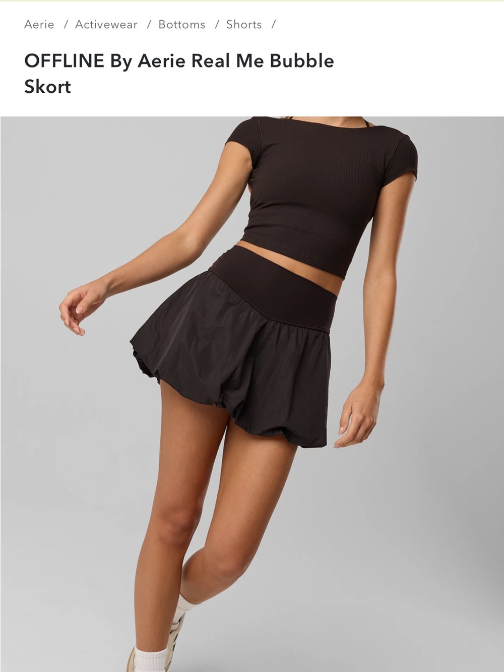 aerie Black Bubble Skort